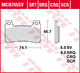 Set placute frana fata TRW MCB755SV - Honda CBR 600 RR (05-16) - CBR 600 RRA (09-16) - VFR 800 (14-16) - CBR 1000 R (08-16)