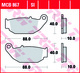 Set placute frana spate TRW MCB867 - Honda CBR 125 (12-19) - MSX 125 (13-20) - CRF 250 (13-20) - Suzuki GSX-R 125 (17-20)