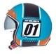 Casca MT Le Mans SV Numberplate potocaliu fluor/albastru deschis lucios (ochelari soare integrati)